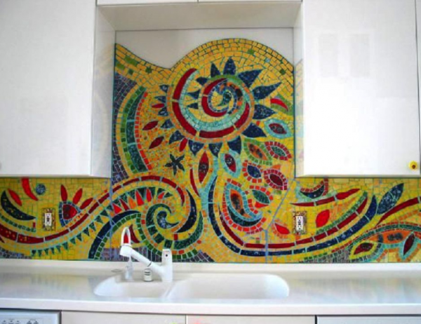 Motif mosaic mozaik yang eksentrik